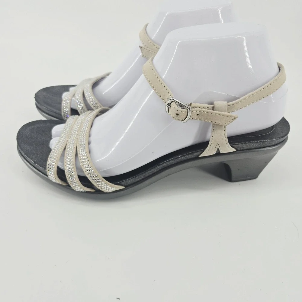 Abeo Grace Sandals Tan Brown Glitter Rhinestone 1.75